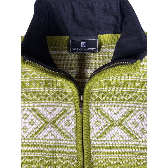 Dale of Norway Valle Sweater Cardigan Womens Large Full Zip 100% New Wool Green - Picture 5 of 14